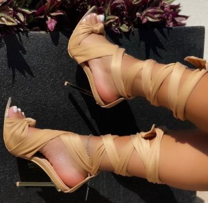 THE GLOBAL LACE UP HEELS BY ANNA