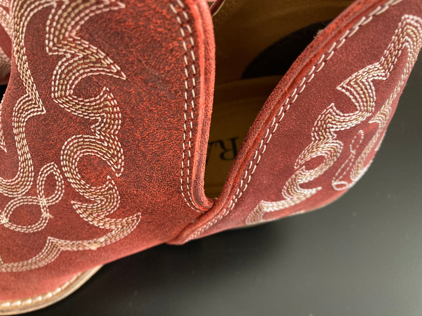 Maisie Western Leather Booties Red