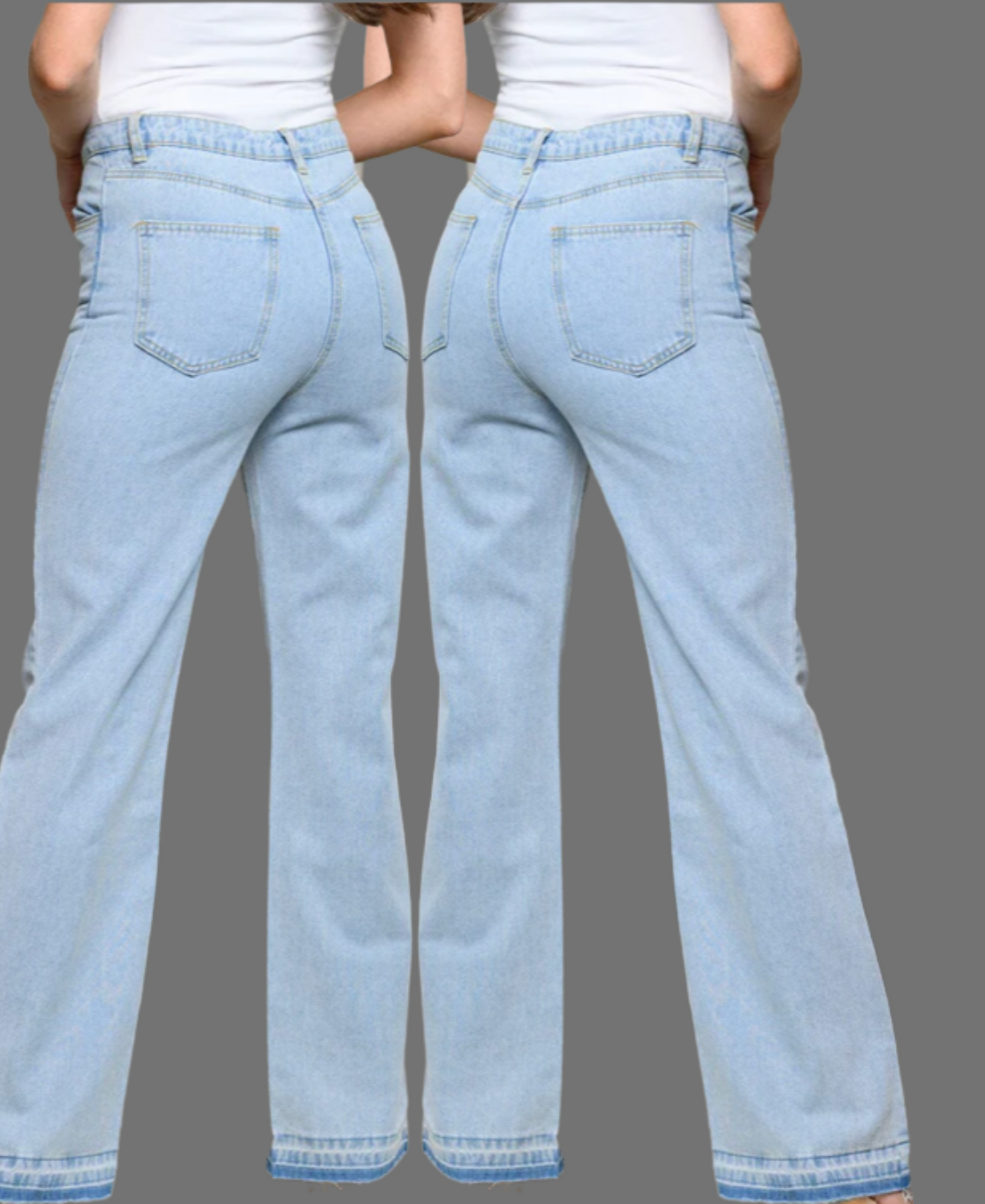 High Rise Wide Leg Denim Pants