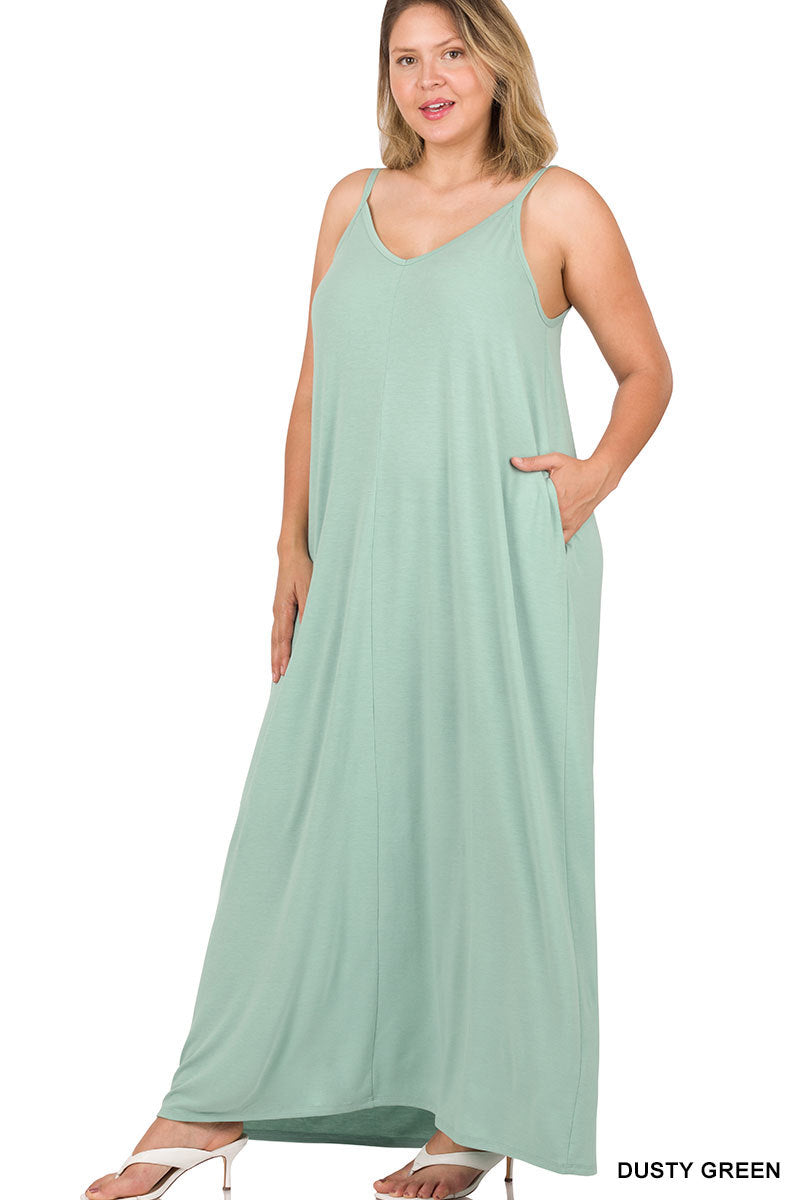 Zenana Plus size Maxi Dusty Green