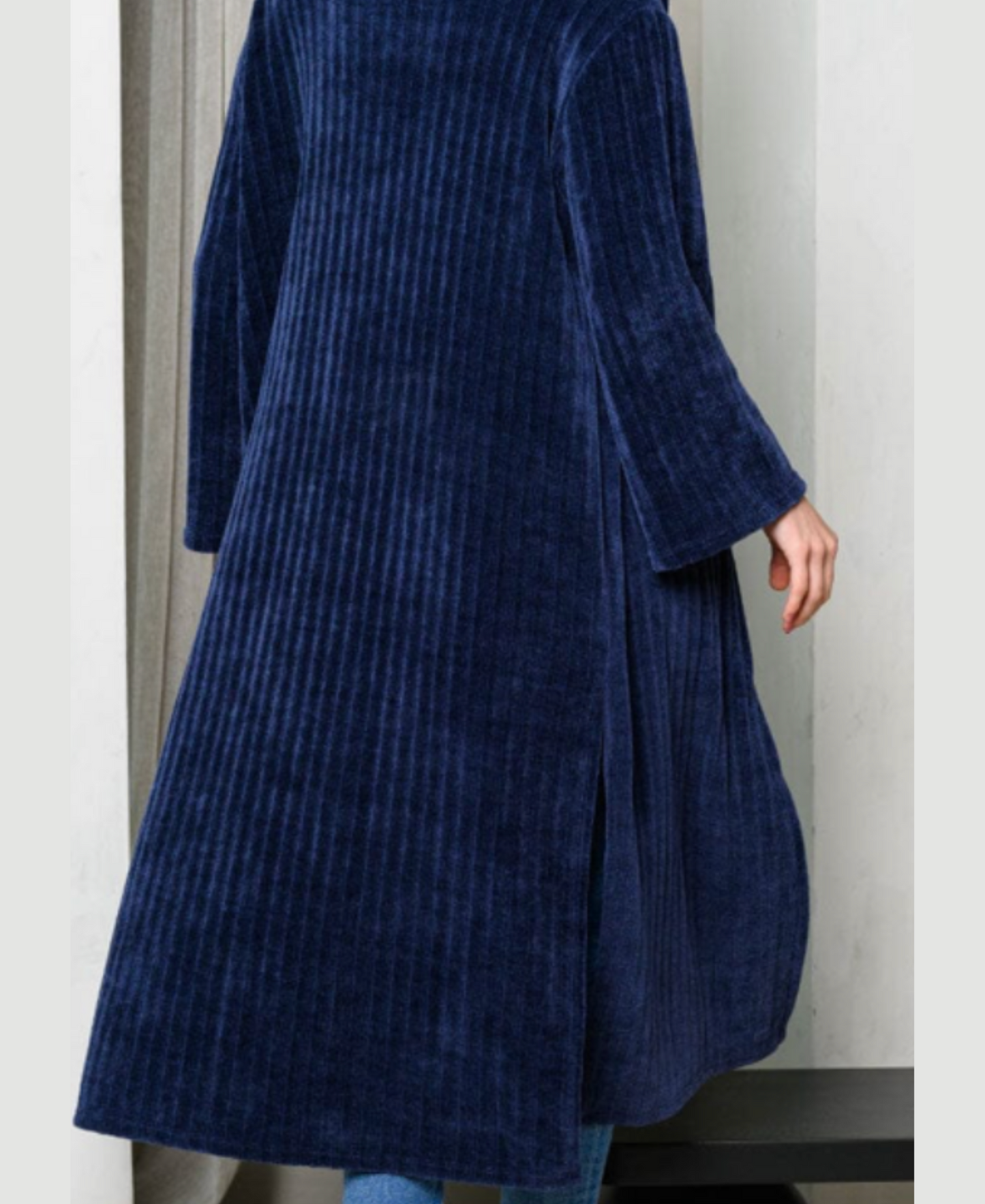 Blue Long Sleeve Chanel Cardigan