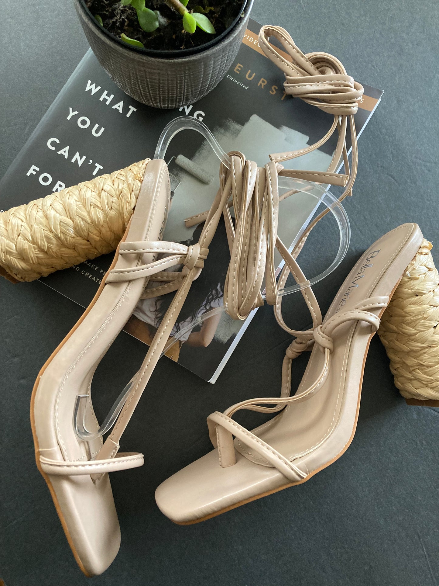 Nude Raffia Maren Heel