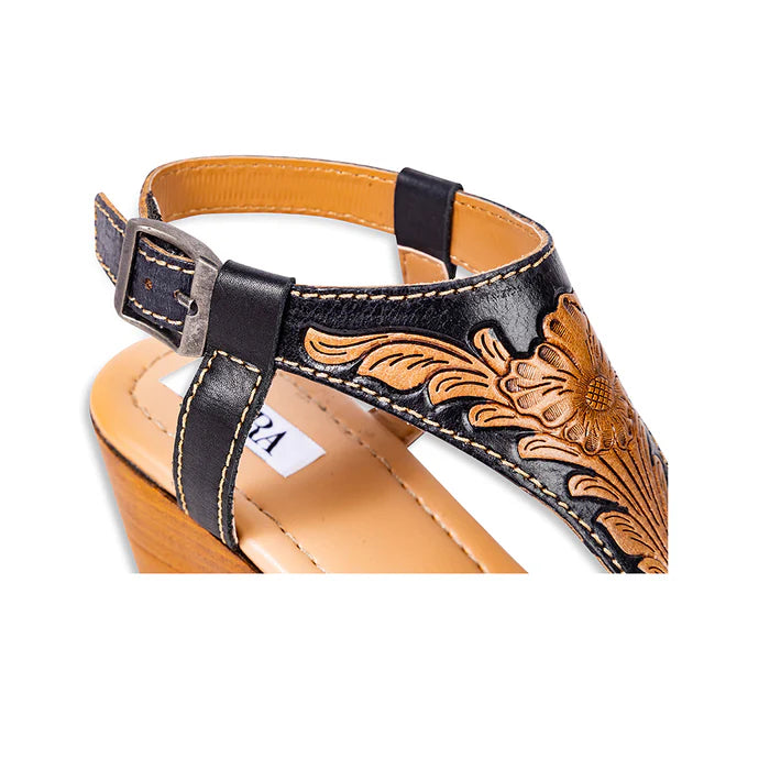 MYRA TALITHA HAND-TOOLED WEDGE SHOE