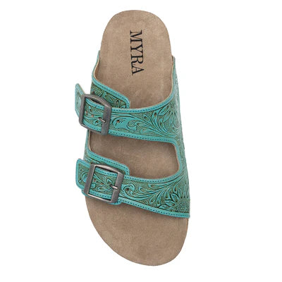 MYRA VERDENT RANGES HAND-TOOLED SANDALS