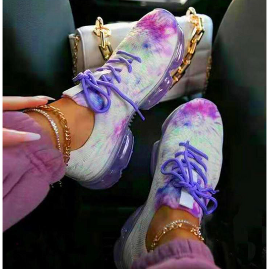 La Sheelah Purple Tie Dye Sneakers