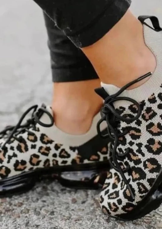 La Sheelah Leopard Mesh Sneakers